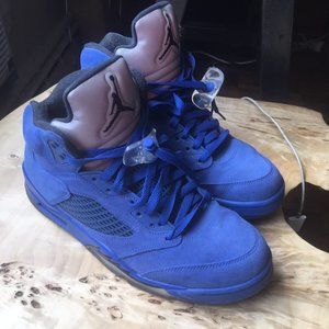 Lightly used Nike Air Jordan 5 Blue Suede Size 9.5